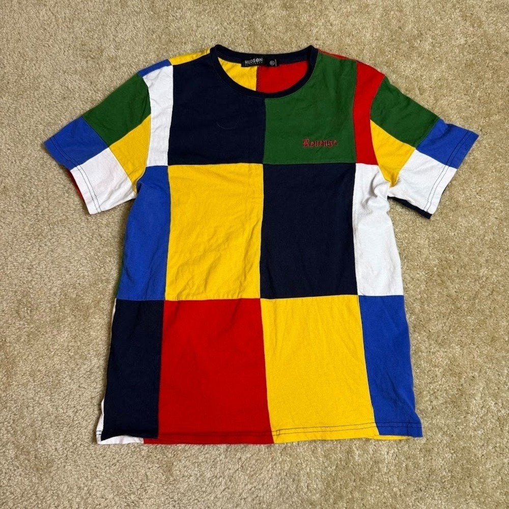hudson Outerwear‎ Patchwork Colorblock T Shirt Youth XL Multicolor Streetwear